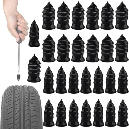 Tire Repair Rubber Nails Kit with 2 Sizes + Free Screwdriver Included