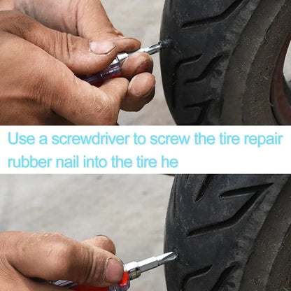 Tire Repair Rubber Nails Kit with 2 Sizes + Free Screwdriver Included