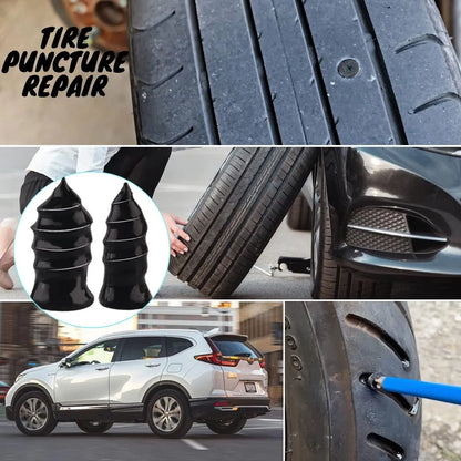 Tire Repair Rubber Nails Kit with 2 Sizes + Free Screwdriver Included
