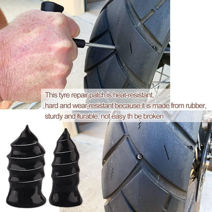 Tire Repair Rubber Nails Kit with 2 Sizes + Free Screwdriver Included